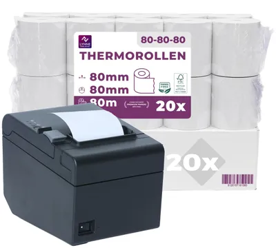 Thermorollen 80 mm x 80 m, 20 Stück, BPA-frei