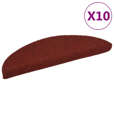 Imagen del producto de Felpudos autoadhesivos para escaleras, 10 unidades, 56 x 17 x 3 cm, color burdeos, semicirculares