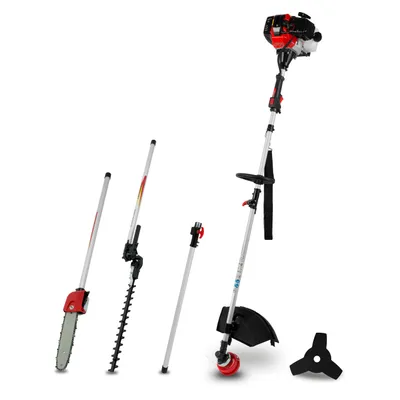 Produktbild von EBERTH Motorsense Freischneider Rasentrimmer Multitool 4in1 Benzin, Tragegurt Inkl., 3PS, 52ccm Hubraum, 2-Takt Motor, Fadenkopf mit Tippautomatik