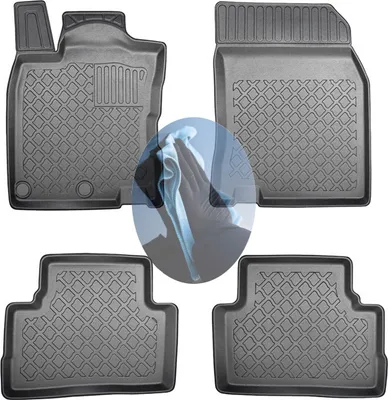 Produktbild von Z518778 TPE-Gummifußmatten kompatibel mit  Nissan Qashqai 2WD Vorderradantrieb 2 J11 Steilheck Geländewagen SUV 5-türer 2013-