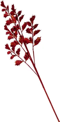 Produktbild von Glitzernder Stechpalmenzweig Weihnachts-Tischdeko rot 70 cm - Einheitsgröße