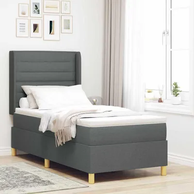 Produktbild von Maison Exclusive - Boxspringbett mit Matratze Dunkelgrau 90 x 190 cm Stoff