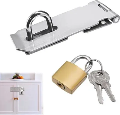 Produktbild von Edelstahl-Schloss mit Schlüssel für Gartentür, robust, für Schubladen
