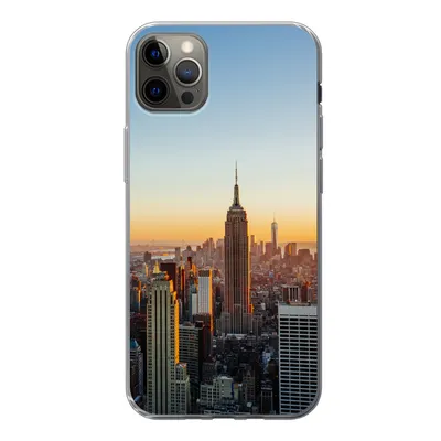 Produktbild von MuchoWow® Handyhülle Schutzhülle Hülle für iPhone 13 Pro Max New York - Skyline - Sonnenuntergang Silikon Softcase Handy Hülle - Mobiltelefon