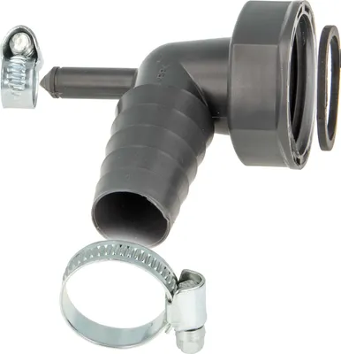 Produktbild von tecuro 90° Geräteanschlusstülle mit 1 Zoll UWM x Tülle 19-23 mm und Kondensatanschluss Ø 8 mm, REZYKLAT