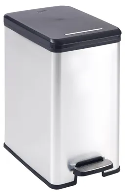 Produktbild von DECO SLIM BIN Abfalleimer 25L mit Fußpedal silber metallic