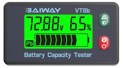 Batteriemonitor 8-120 V, LCD, ±1 % Genauigkeit, Alarm 110 dB