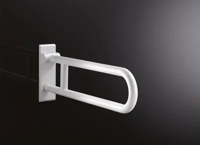 Produktbild von HEWI Stützklappgriff drehb. Ser 801, L:850mm, Stahlkern apfelgrün
