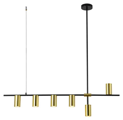 Zdjęcie produktu dla Lampa wisząca Arizona czarno-złota 6xGU10x40W metal wym:113,5x117x8cm IP20 Light Prestige