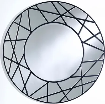 Produktbild von Casa Padrino Designer Spiegel Schwarz Ø 102 cm - Luxus Wohnzimmer Wandspiegel