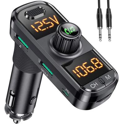 Produktbild von GizmoVine FM Transmitter Auto Bluetooth, 42 W, PD/QC, USB/TF/AUX