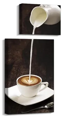2er Set Kaffee-Wandbilder mit Rahmen, 20x30 & 30x40 cm