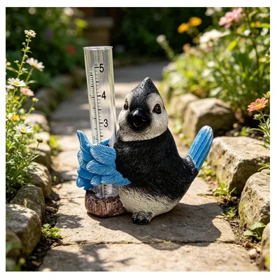 Produktbild von Handbemalter Gartenzwerg mit Regenmesser – dekorative Dekoration für den Garten