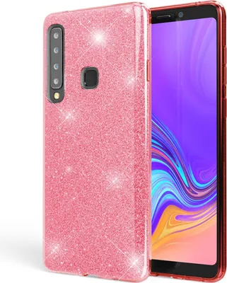 Image de Housse NALIA compatible avec Samsung Galaxy A9 18, coque téléphone portable pailletée Bling Cover Rose