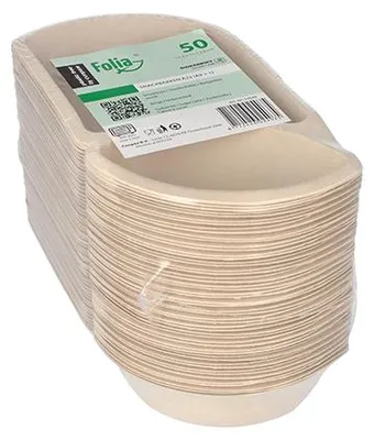 Produktbild von Snacktrays Zuckerrohr 2-geteilt 3,6 cm x 11 cm x 19,4 cm natur