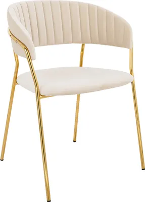 Produktbild von Stuhl MARGO Beige – Samt und goldene Basis