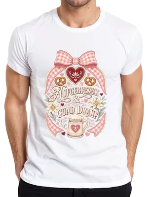Imagen del producto de Traje tradicional alemán para : vestido "Dirndl", pantalones de cuero, camiseta para hombre, color blanco, talla S