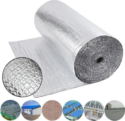 Produktbild von Dripex Isolierfolie Dämmfolie Doppelte Aluminium Folien-Blase Dachisolierung 3-4mm Isolierungsfolie Wärmehaltung (1.0x45m - 45㎡)