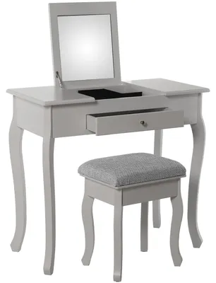 Kaptafel mit Schublade, Spiegel und Bank, 80x40x74 cm