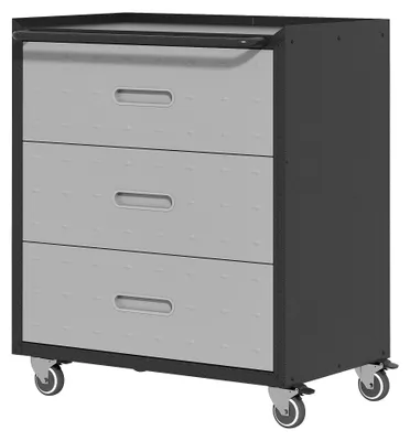 Produktbild von Heavy-Duty Metall-Werkzeugschrank mit Rollen šC 3-Schubladen-Tool-Cabinet, 75 ¡Á 42 ¡Á 88 cm, Schwarz/Grau, fš¹r Garage, Bš¹ro & Haushalt