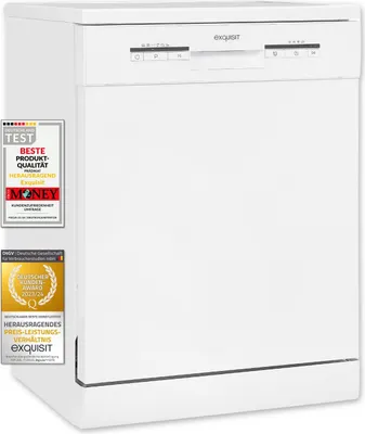 Produktbild von Exquisit Geschirrspüler GSP9112-030E weiss | Spülmaschine 60 cm | 12 Maßgedecke | Startzeitvorwahl | Power+ | ECO Modus | Standgerät