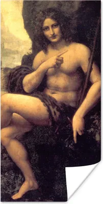 Produktbild von MuchoWow® Poster Der heilige Johannes in der Wüste - Leonardo da Vinci 20x40 cm - Plakat - Foto