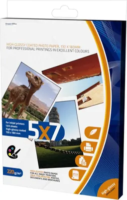 Produktbild von 100 Blatt hochglanz Fotopapier / Größe: 13x18cm / High Glossy 220g/m²