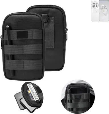 Produktbild von K-S-Trade Holster Gürtel Tasche kompatibel mit OnePlus 12 Handy Tasche Schutz Hülle dunkel-grau viele Fächer, 1x