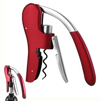 Produktbild von Korkenzieher aus Zinklegierung – Profi Flaschenöffner mit Hebelarm, Folienschneider und Kellnermesser