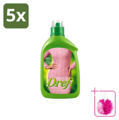 Produktbild von 5 x Dreft Feinwaschmittel für weiße und bunte Wolle – 800 ml - Sparpackung - 5 Stücke