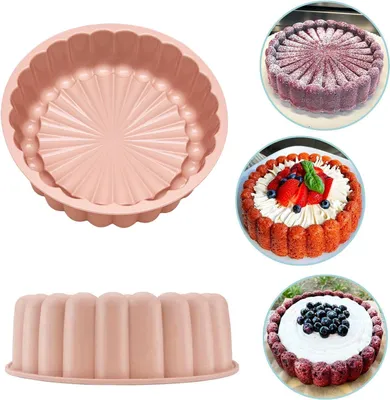 Produktbild von Siliconen Kuchenform - Antihaftbeschichtung - 1 Stück - Rosa - 8 Zoll