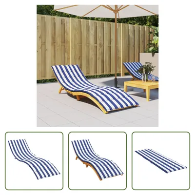 Immagine prodotto di The Living Store Cuscino per sdraio Tessuto Oxford a righe bianche e blu