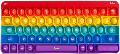 Productafbeelding van Pop it regenboog-toetsenbord - Educatief speelgoed voor kinderen - Alfabet en toetsenbord - Anti-stress - Sensorisch