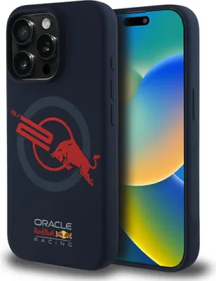 Obrázek produktu pro Red Bull Hc Silicone Orbr20 Logo Red Lining Case pro Iphone 15 Pro Magsafe Navy Blue