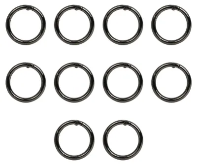 Mini-Karabinerhaken 10er-Pack, Edelstahl, silber, für Schlüssel & Rucksack