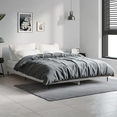 Produktbild von The Living Store Bettgestell Grau Sonoma 140x190 cm Holzwerkstoff