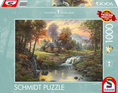 Zdjęcie produktu dla Puzzle 1000 Teile Holzhaus am Bach