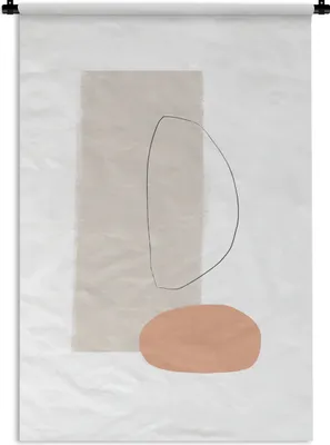 Produktbild von MuchoWow® Wandteppich Wandbehang Minimalismus - Pastell - Abstrakt 90x135 cm Tapisserie Dekoration Wandtuch - Baumwolle - Wandskulptur