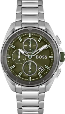 A close-up studio shot of a men's wristwatch.