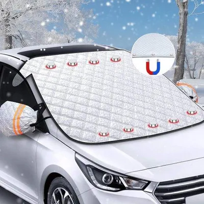 Obrázek produktu pro Famanu kryt na čelní sklo s 9 magnety – zimní ochrana proti slunci a sněhu pro čelní sklo