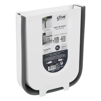 Immagine prodotto di Cestino retrattile da 8 l in bianco e nero - 5 cinque simply smart