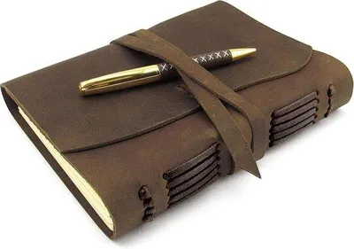 Produktbild von Famanu Tagebuch Ledereinband mit Stift - A5, 20x15 cm, Vintage