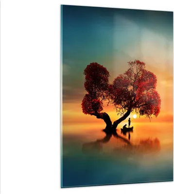 Produktbild von Bilder auf glas - Einteilig - See Natur Nacht - 80x120cm - Glasbilder - Wandbilder - Bilder - zum Aufhängen bereit - Wanddekoration aus Glas - Glas Bilder - Wandbild auf Glas - GPA80x120-3458