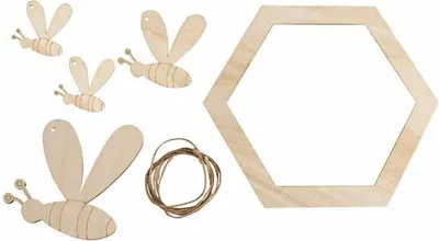 Produktbild von Silhouetten Holzbienen mit Nest 20 x 17,3 cm