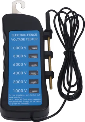 Image de Testeur de clôture électrique, voltmètre, 10000 V, outil portable étanche avec 6 lumières pour la ferme