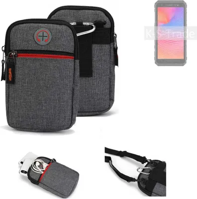 Produktbild von K-S-Trade Holster Gürteltasche kompatibel mit Ulefone Power Armor X11 Pro Handy Tasche Schutz Hülle grau Zusatzfächer 1x