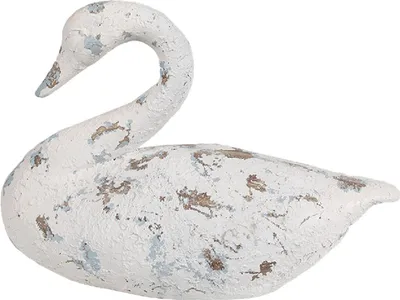 Zdjęcie produktu dla Clayre & Eef 6PR5055 Dekoracja Łabędź 32x14x22cm Białobrązowy