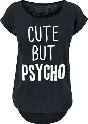 Produktbild von Cute But Psycho T-Shirt Damen  schwarz Funartikel, Sprüche 100% Baumwolle 4XL
