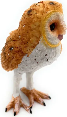 Produktbild von Onwomania Polyresin Figur Schleiereule Eule langbeinige Eule Vogel Tier Dekofigur aus Polyresin Braun  8,5 cm