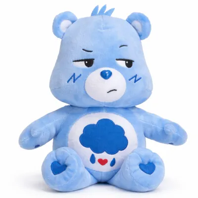 Produktbild von Care Bears XL Kuscheltier 45 cm Brummbärchi Grumpy Bear Plüschtier Blau mit Regenwolke für Kinder & Sammler